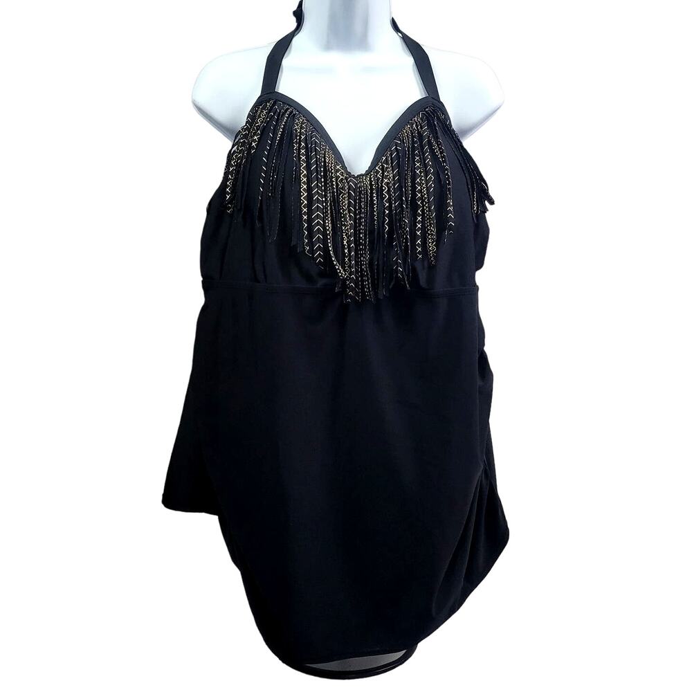 Pure Energy Black‎ Tankini Top Size 24W